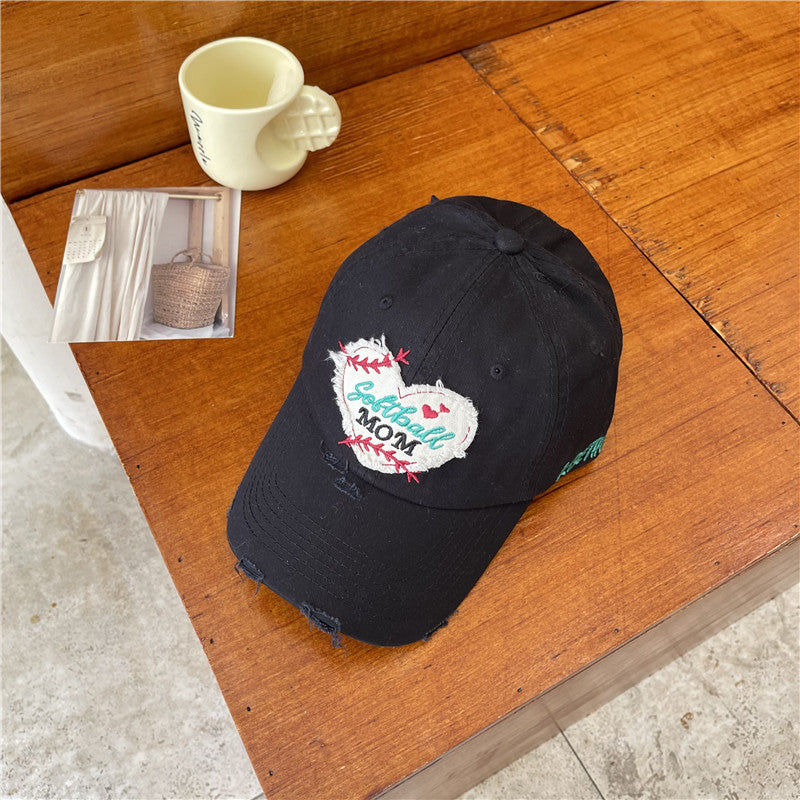 Women's Distressed Softball Mom Patch Baseball Cap Stornfield