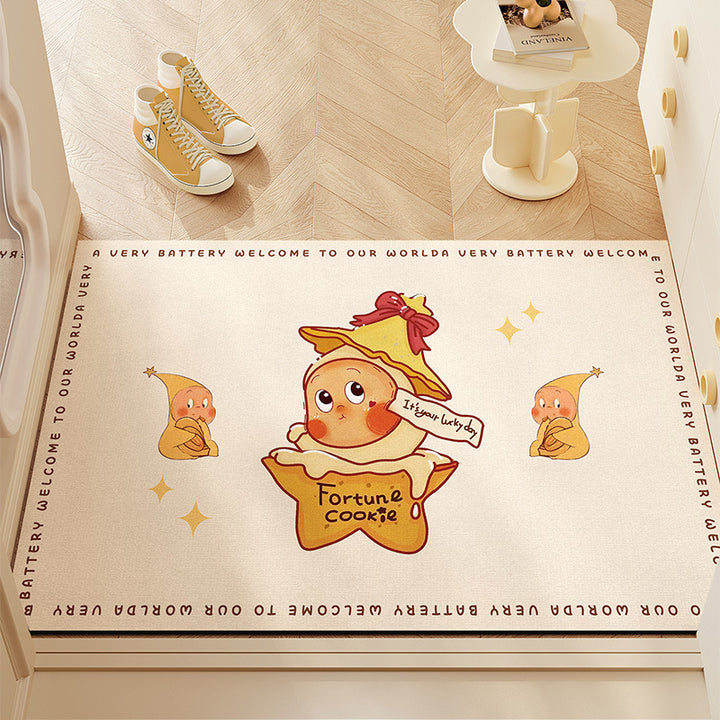 Whimsical Fortune Cookie Welcome Mat