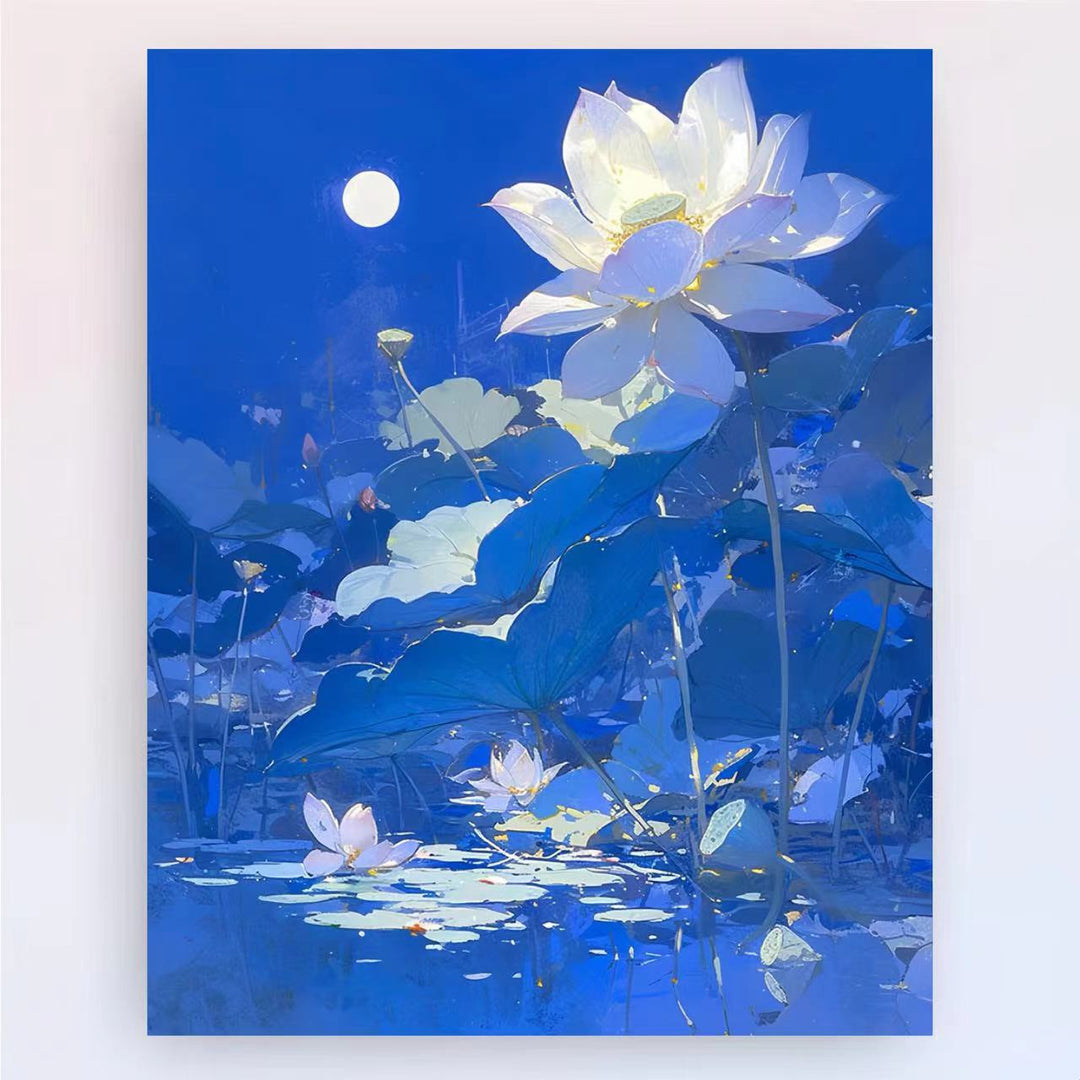 Contemporary Lotus Floral Canvas Art Print Stornfield