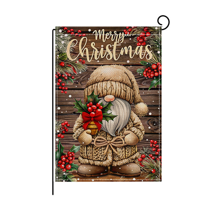 Outdoor Decorative Garden Flag Winter Lantern Poinsettia Design