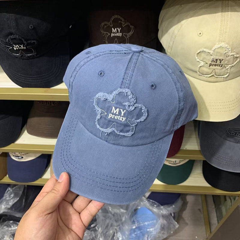 Women's Distressed Floral Embroidered Baseball Cap Stornfield