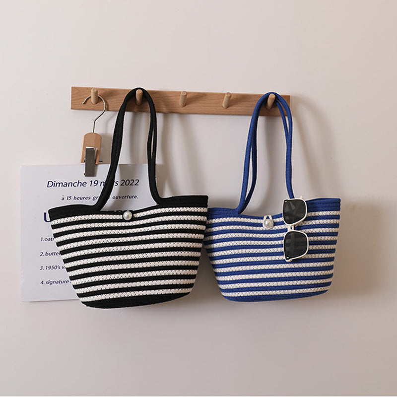 Trendy Basket Bag with Stylish Striped Pattern Stornfield