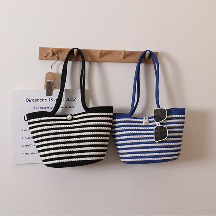 Trendy Basket Bag with Stylish Striped Pattern Stornfield