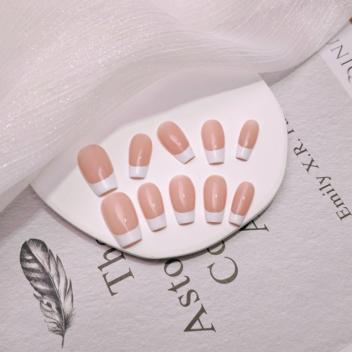Elegant French Tip Press-On Nails Stornfield