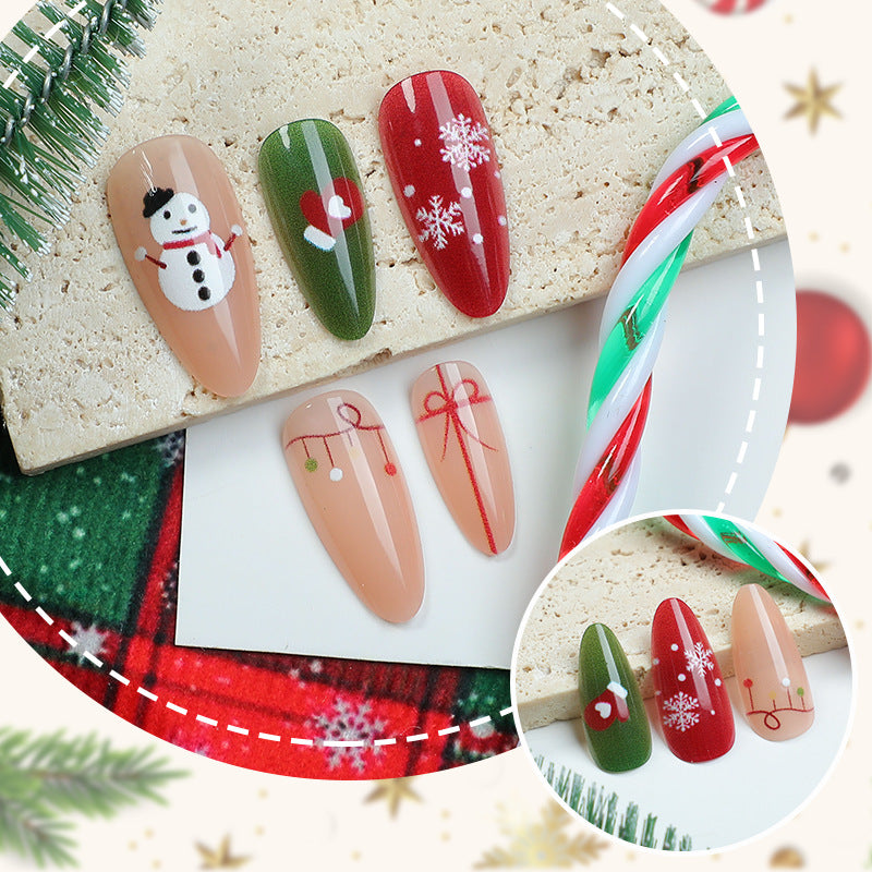 Holiday-Themed Press-On Nail Decorations