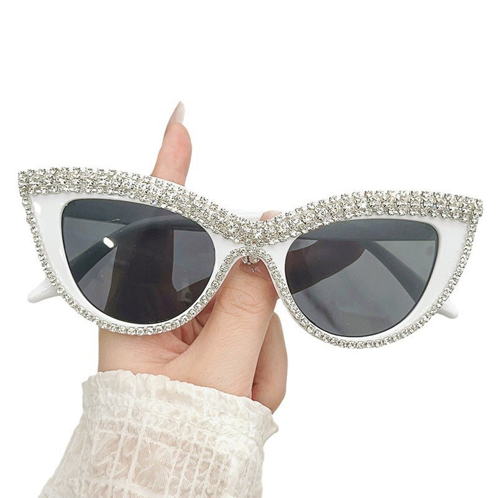 Glamorous Rhinestone-Embellished Shield Sunglasses Stornfield