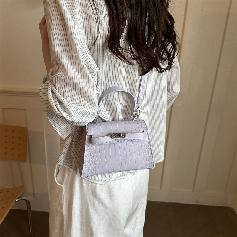 Elegant Crocodile-Embossed Handbag
