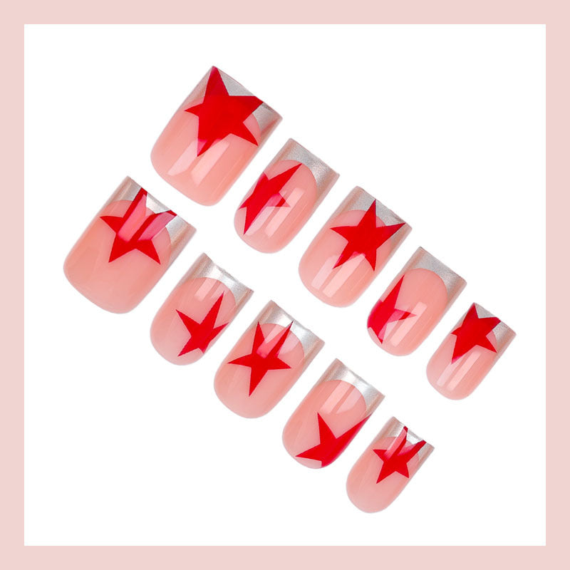 Acrylic nail set with glamorous star designs Stornfield