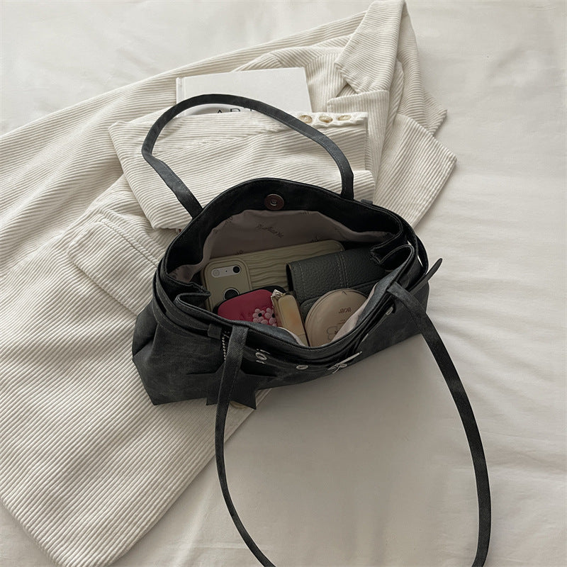Stylish Faux Suede Handheld Tote Bag