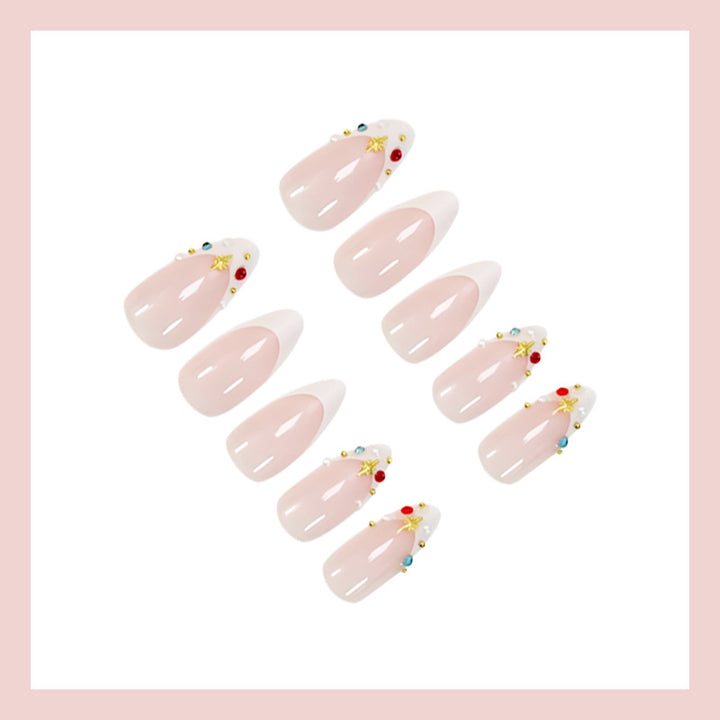 Acrylic nail set with glamorous embellishments and elegant accents Stornfield