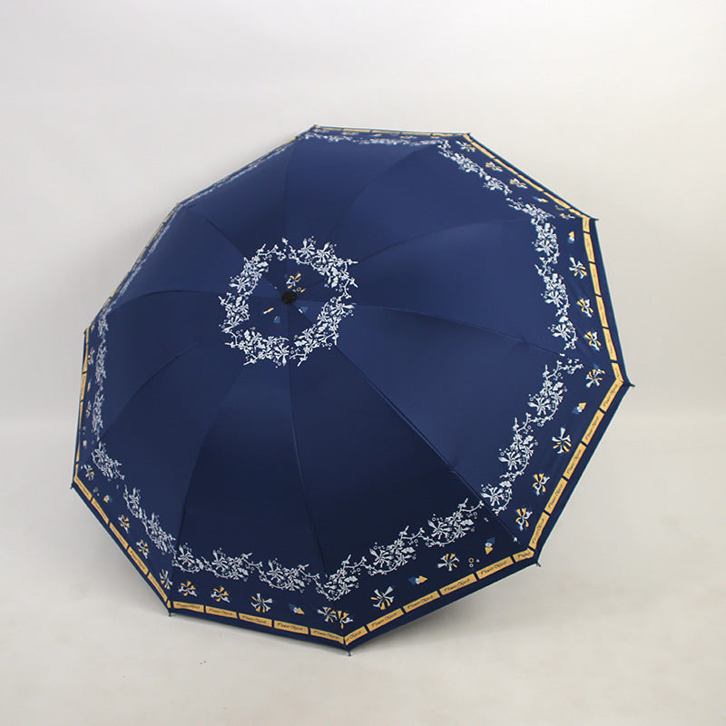 Ladies Elegant Folding Umbrella with Floral Patterns Stornfield