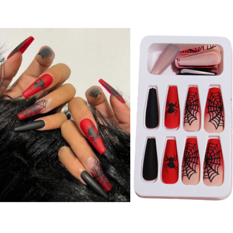 Artistic Press-On Nail Design with Dripping Effect Stornfield
