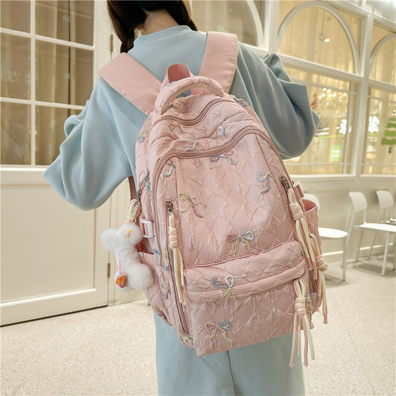 Quilted Bow-Detail Fashion Backpack Stornfield