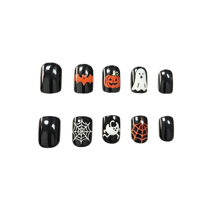 Creative Halloween-Themed Acrylic Nail Art Enhancements Stornfield
