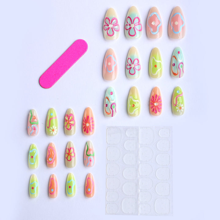 Artificial nails in the creative flower and foil design Stornfield
