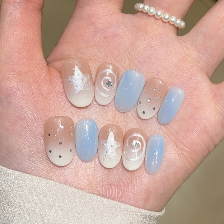 Artificial Nail Tips in Sparkling Star Design Stornfield