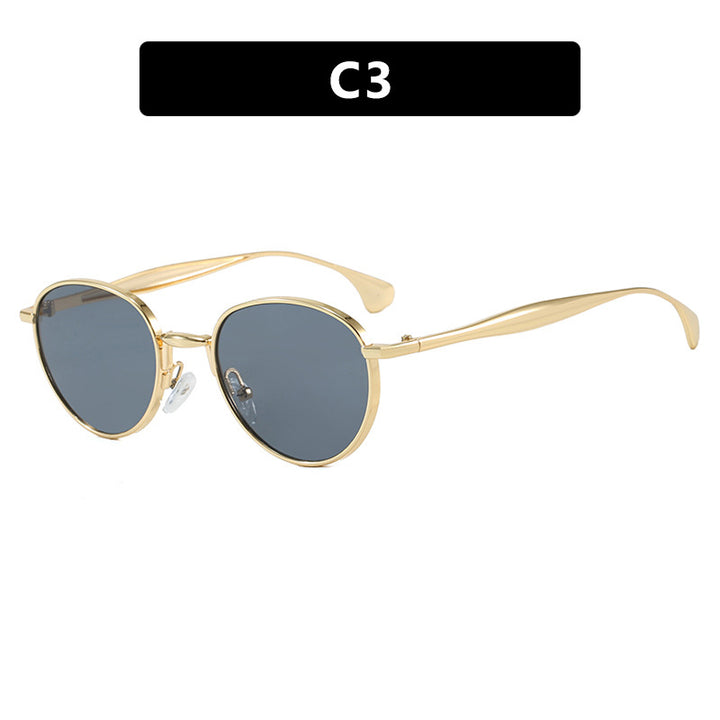 Women's round sunglasses with elegant metal frame and UV protection Stornfield