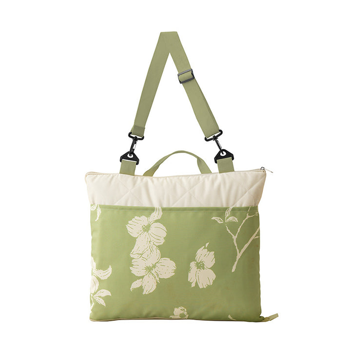 Reversible quilted shoulder bag with removable shoulder strap and floral canvas Stornfield