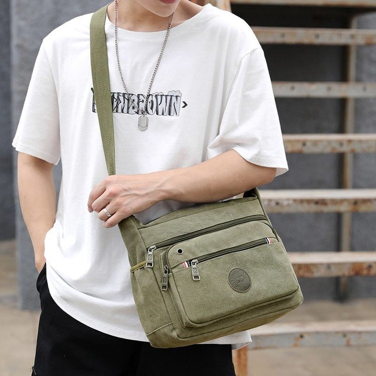 Multi-Functional Canvas Messenger Bag
