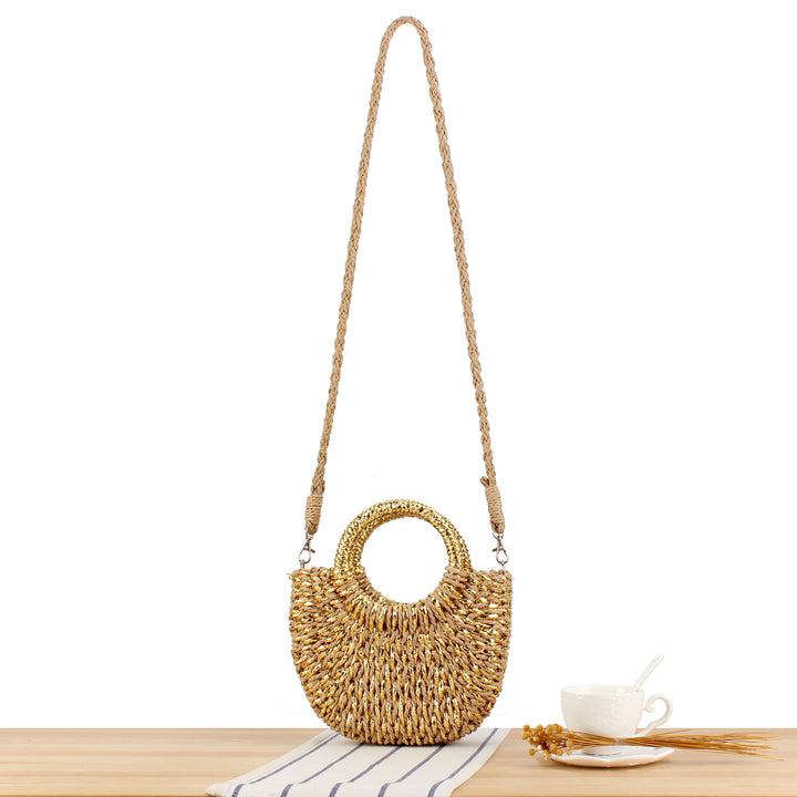Stylish Woven Shoulder Bag with Round Handle Stornfield