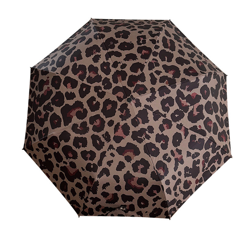 Women's Foldable Umbrella in Modern Leopard Pattern Stornfield