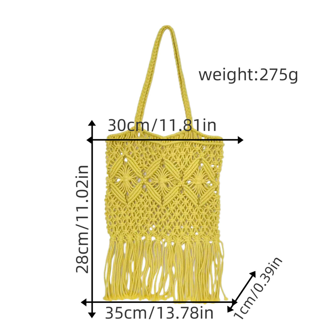 Macrame shoulder bag with fringed design Stornfield