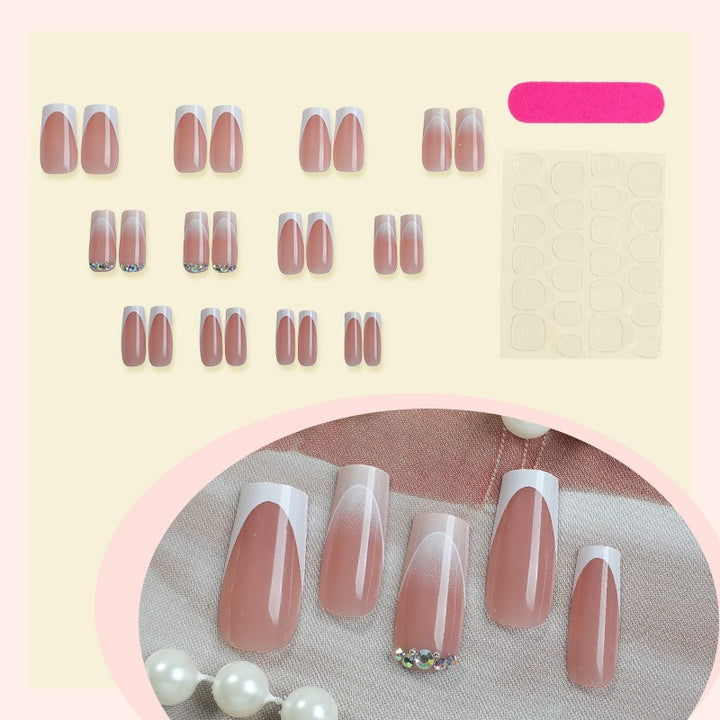 Acrylic nail set with elegant color gradients and glitter details Stornfield