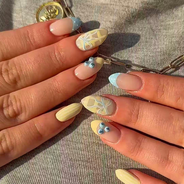 Designer Press-On Nail Art Set with Unique Patterns Stornfield