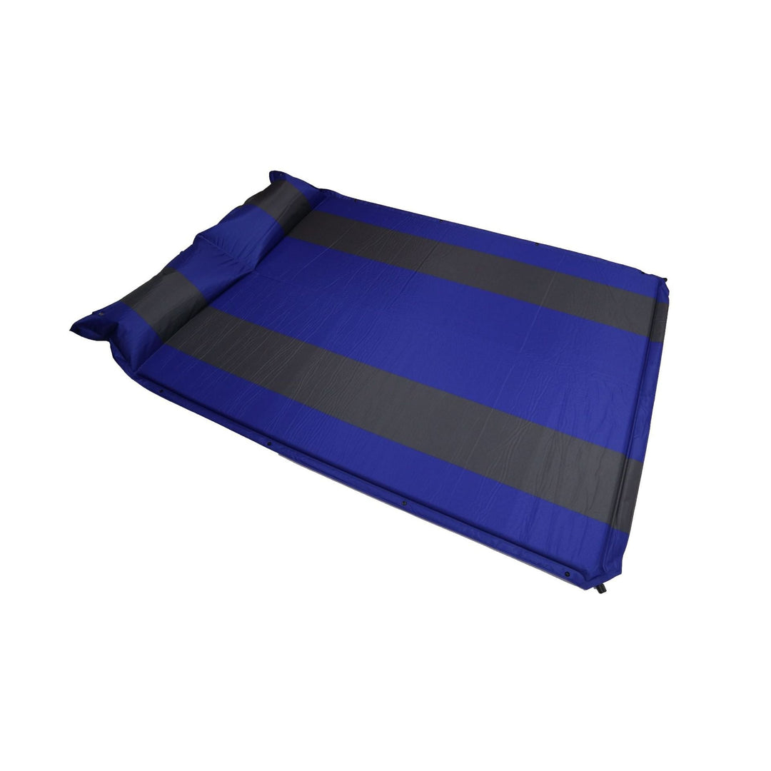 insulated self-inflating double camping mattress with integrated pillow Stornfield