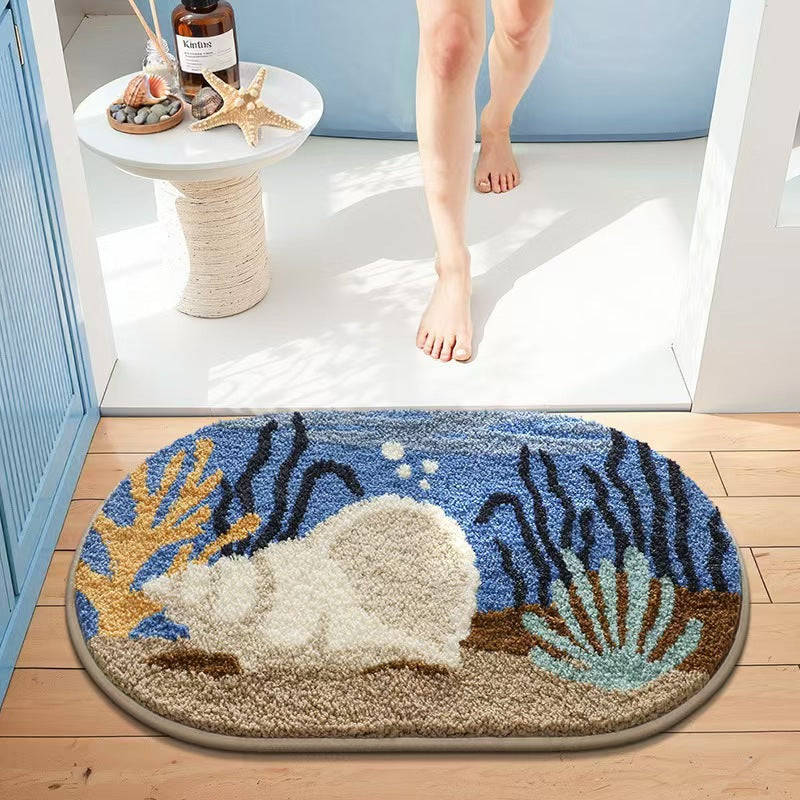 Abstract Wave Pattern Bath Rug