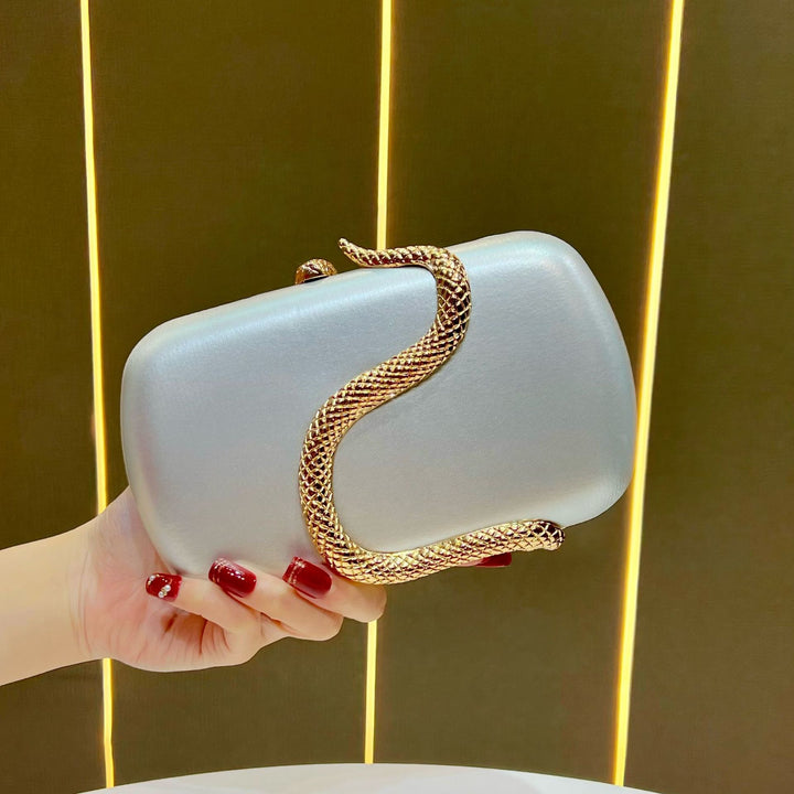 Stylish Snake-Detail Evening Clutch