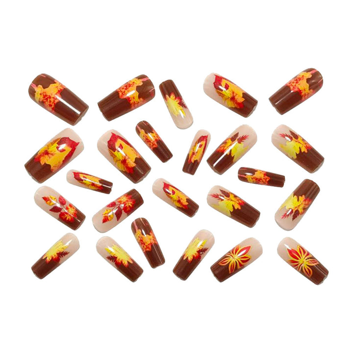 Artificial nails in elegant autumn design with leaf motifs Stornfield