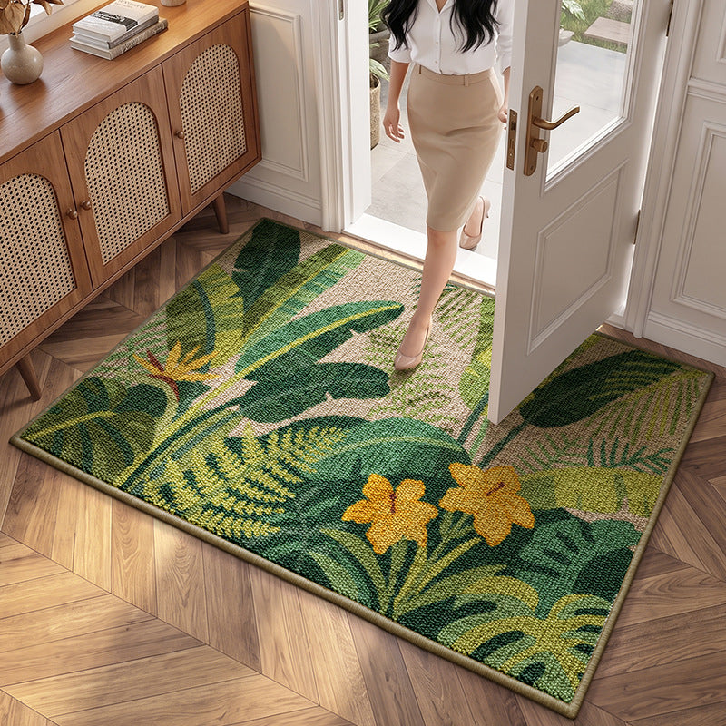 Tropical Leaf Design Area Rug
