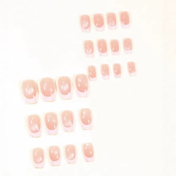 Elegant French Tip Gel Press-On Nails Stornfield