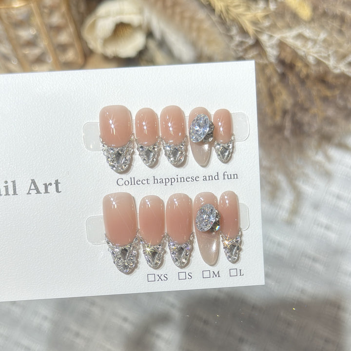 Elegant Rhinestone-Accented Press-On Nail Tips Stornfield