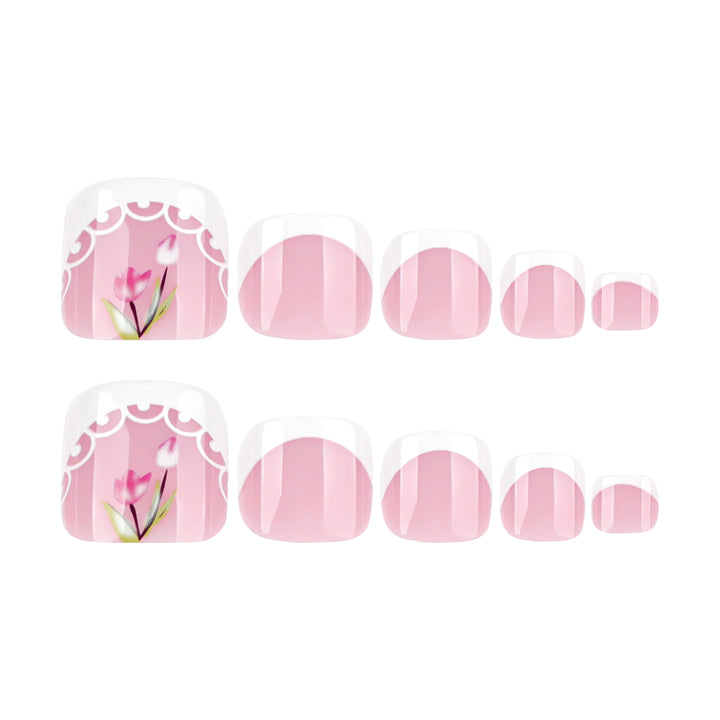 Artful toenail art in romantic floral design Stornfield