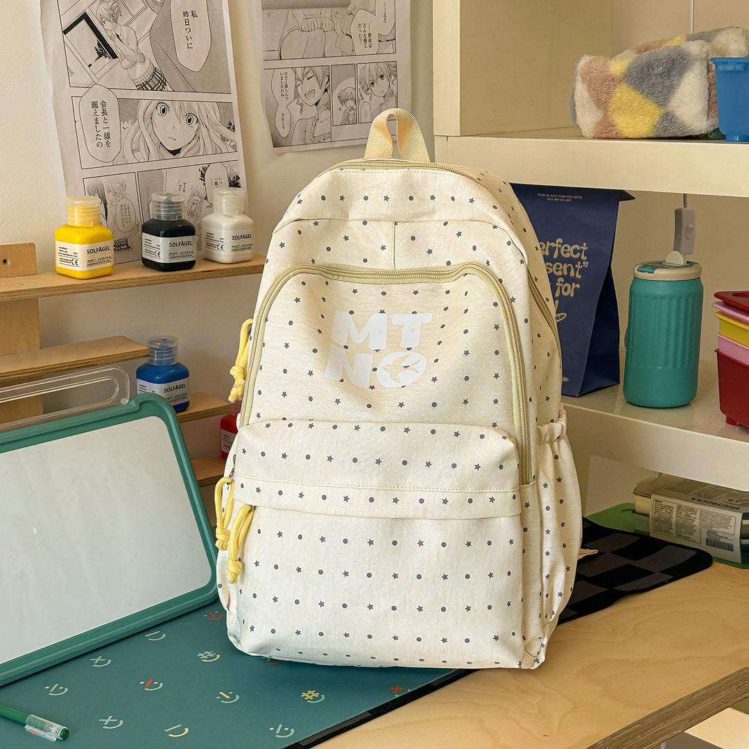 Stylish Polka Dot Printed Backpack Stornfield