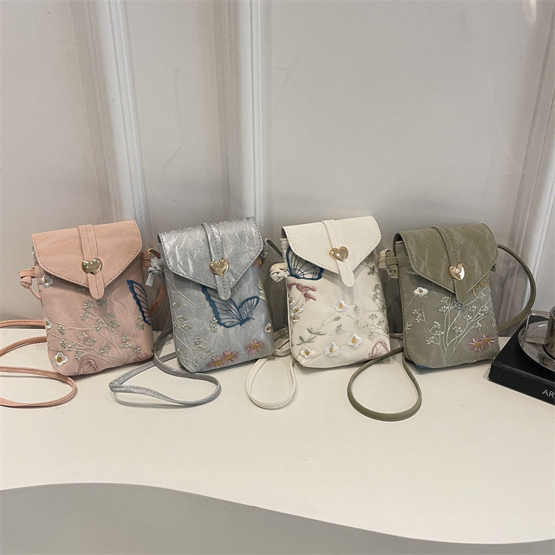 Elegant Floral Embroidered Crossbody Bag