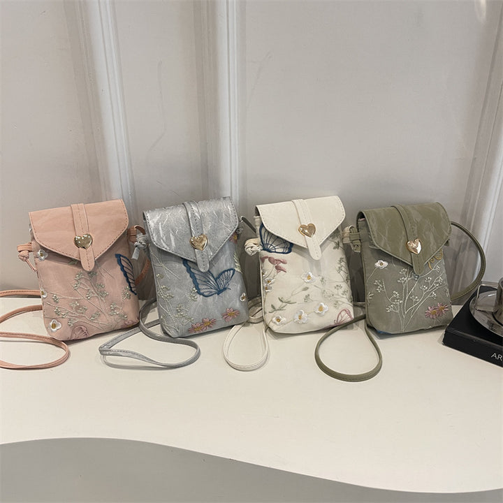 Elegant Floral Embroidered Crossbody Bag
