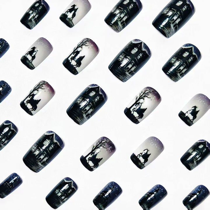 Artificial nails with mysterious winter landscape design Stornfield