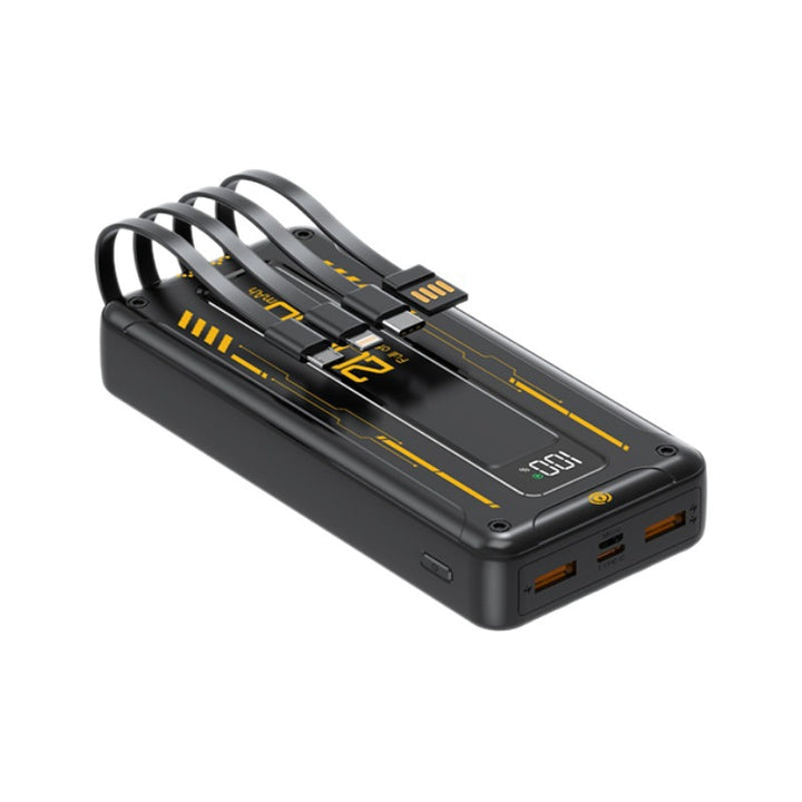 Portable power bank with integrated cable management and digital display Stornfield