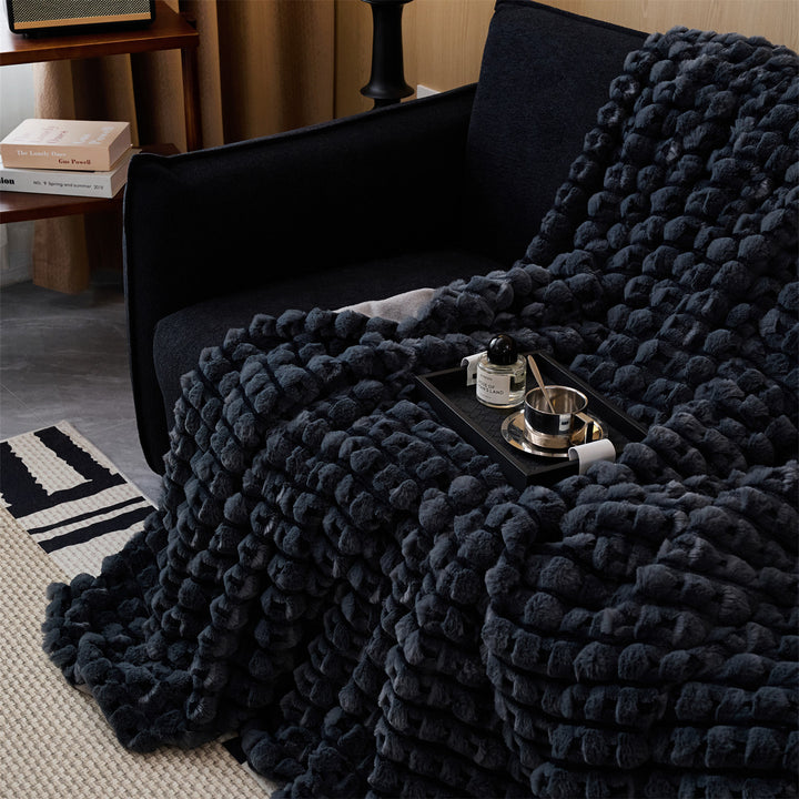 Plush Textured Throw Blanket