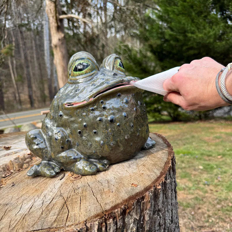 Decorative frog figure with toothbrush holder Stornfield