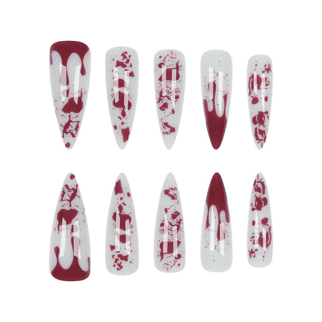Gothic Blood-Drip Stiletto Nails Stornfield