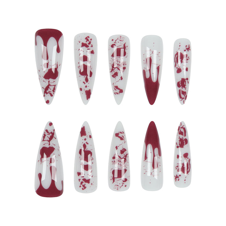 Gothic Blood-Drip Stiletto Nails Stornfield