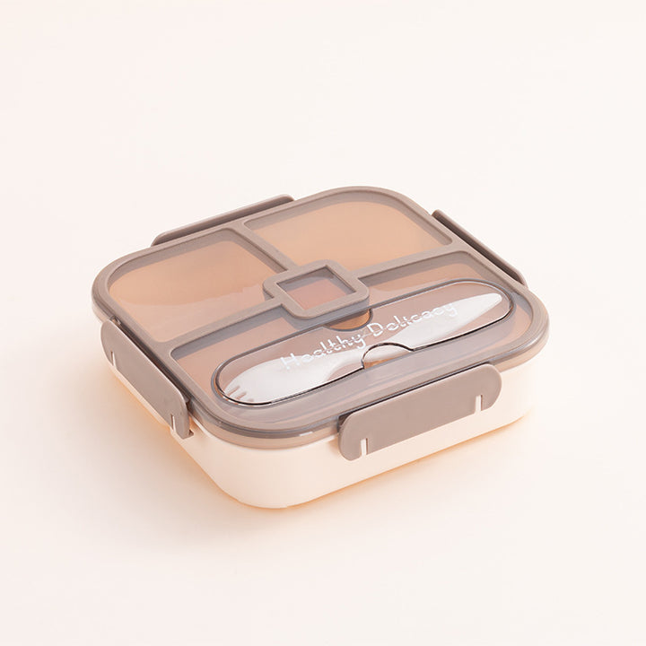 Multi-Compartment Insulated Food Container with Utensil Set
