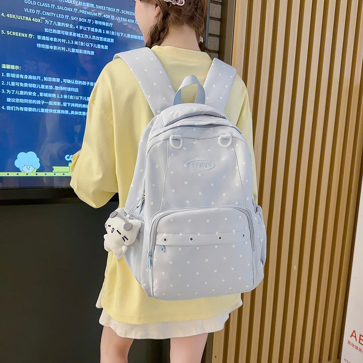 Polka Dot Print Backpack with Accessories Stornfield