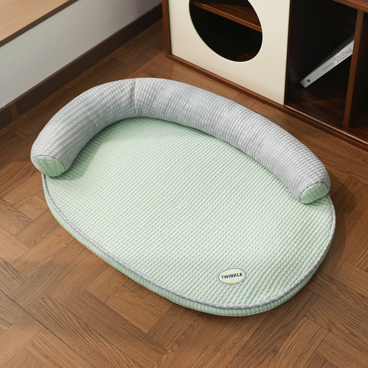 Unisex nan cooling orthopedic cat bed with neck roll Stornfield