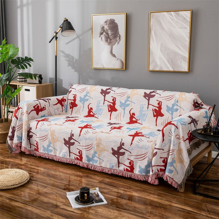Artistic Ballet-Themed Sofa Throw Blanket