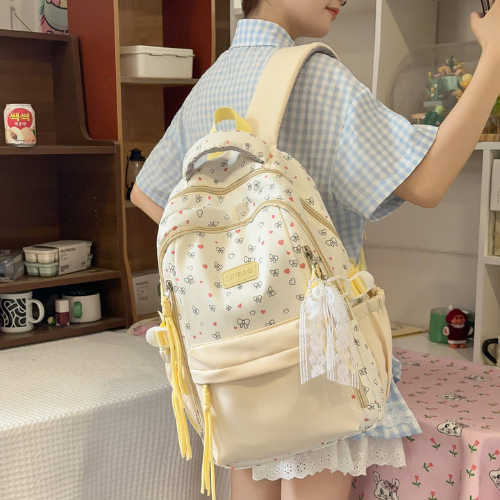 Playful Bow-Embellished Stylish Backpack Stornfield